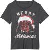 image:imageStar Wars Vader Christmas Merry Sithmas Candy Cane Script TShirtDark Heather Grey