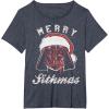 image:imageStar Wars Vader Christmas Merry Sithmas Candy Cane Script TShirtHeather Blue