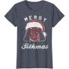 image:imageStar Wars Vader Christmas Merry Sithmas Candy Cane Script TShirtHeather Blue