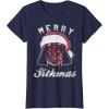 image:imageStar Wars Vader Christmas Merry Sithmas Candy Cane Script TShirtNavy Blue