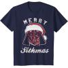 image:imageStar Wars Vader Christmas Merry Sithmas Candy Cane Script TShirtNavy Blue