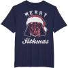 image:imageStar Wars Vader Christmas Merry Sithmas Candy Cane Script TShirtNavy Blue
