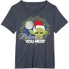 image:imageStar Wars Yoda Santa Believe You Must Christmas Reef TShirt TShirtHeather Blue