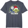 image:imageStar Wars Yoda Santa Believe You Must Christmas Reef TShirt TShirtHeather Blue