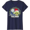 image:imageStar Wars Yoda Santa Believe You Must Christmas Reef TShirt TShirtNavy Blue
