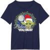 image:imageStar Wars Yoda Santa Believe You Must Christmas Reef TShirt TShirtNavy Blue