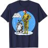 image:imageStar Wars Christmas C3PO amp R2D2 Snow Globe TShirtNavy Blue