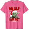 image:imageStar Wars Classic Christmas An Elf I Am Not Yoda Portrait TShirtPink Heather