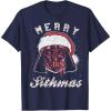 image:imageStar Wars Vader Christmas Merry Sithmas Candy Cane Script TShirtNavy Blue