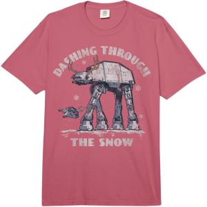image:imageStar Wars Christmas ATAT Walker Dashing Through The Snow Comfort Colors Adult Heavyweight TshirtRaspberry Red
