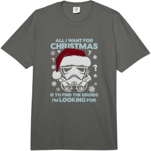 image:imageStar Wars Christmas All I Want Stormtrooper Holiday Vintage Comfort Colors Adult Heavyweight TshirtDark Grey