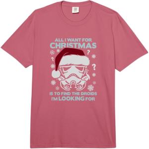 image:imageStar Wars Christmas All I Want Stormtrooper Holiday Vintage Comfort Colors Adult Heavyweight TshirtRaspberry Red