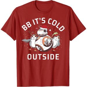 image:imageStar Wars Christmas BB Its Cold Outside TShirtCranberry Red