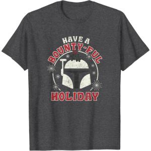 image:imageStar Wars Christmas Boba Fett Have A BountyFul Holiday TShirtDark Heather Grey