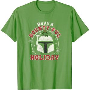 image:imageStar Wars Christmas Boba Fett Have A BountyFul Holiday TShirtGrass Green