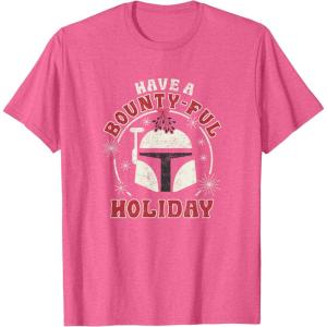 image:imageStar Wars Christmas Boba Fett Have A BountyFul Holiday TShirtPink Heather