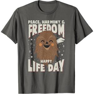 image:imageStar Wars Christmas Chewbacca Peace Harmony Happy Life Day TShirtAsphalt Grey