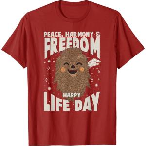 image:imageStar Wars Christmas Chewbacca Peace Harmony Happy Life Day TShirtCranberry Red