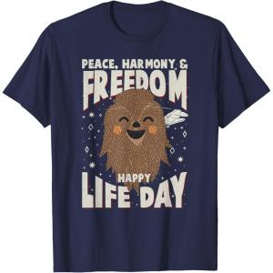 image:imageStar Wars Christmas Chewbacca Peace Harmony Happy Life Day TShirtNavy Blue