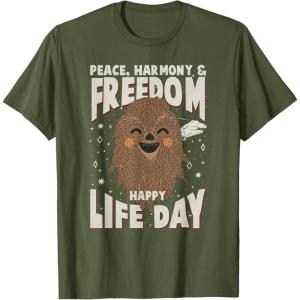 image:imageStar Wars Christmas Chewbacca Peace Harmony Happy Life Day TShirtOlive Green