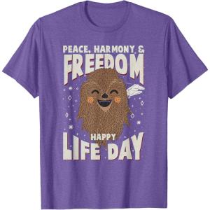 image:imageStar Wars Christmas Chewbacca Peace Harmony Happy Life Day TShirtPurple Heather