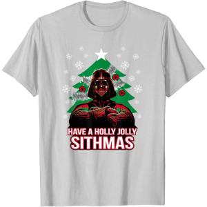 image:imageStar Wars Christmas Darth Vader Have A Holly Jolly Sithmas TShirtSilver Grey