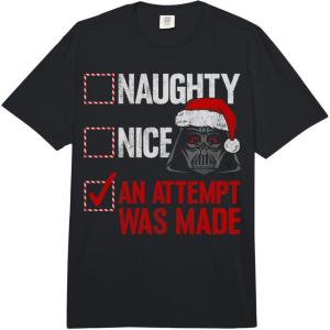 image:imageStar Wars Christmas Darth Vader Naughty Or Nice Checklist Comfort Colors Adult Heavyweight TshirtBlack