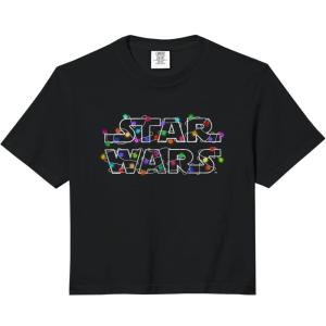 image:imageStar Wars Christmas Lights Vintage Holiday Movie Logo Comfort Colors Crop TopBlack