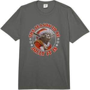 image:imageStar Wars Christmas Season To Be Jolly It Is Vintage Yoda Comfort Colors Adult Heavyweight TshirtDark Grey