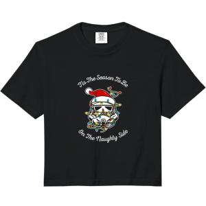 image:imageStar Wars Christmas Trooper Tangled Naughty Side Comfort Colors Crop TopBlack