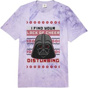 image:imageStar Wars Christmas Ugly Sweater Darth Vader Lack Of Cheer Comfort Colors Adult Heavyweight TshirtPurple Tie Dye