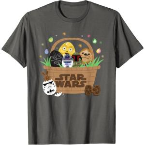 image:imageStar Wars Classic Characters Easter Eggs Basket Funny Spring TShirtAsphalt Grey