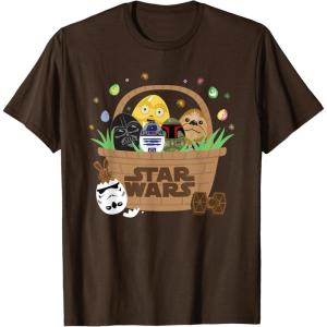 image:imageStar Wars Classic Characters Easter Eggs Basket Funny Spring TShirtBrown