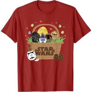 image:imageStar Wars Classic Characters Easter Eggs Basket Funny Spring TShirtCranberry Red