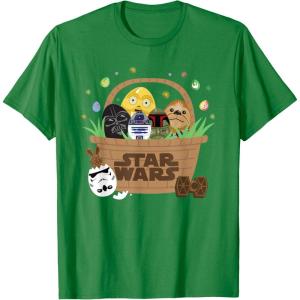 image:imageStar Wars Classic Characters Easter Eggs Basket Funny Spring TShirtKelly Green