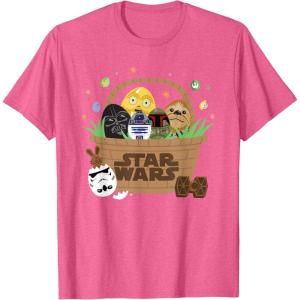 image:imageStar Wars Classic Characters Easter Eggs Basket Funny Spring TShirtPink Heather