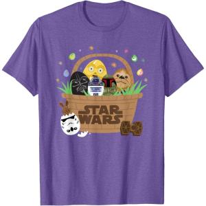 image:imageStar Wars Classic Characters Easter Eggs Basket Funny Spring TShirtPurple Heather