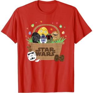 image:imageStar Wars Classic Characters Easter Eggs Basket Funny Spring TShirtRed