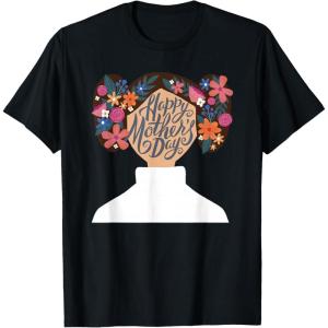 image:imageStar Wars Classic Flower Buns Happy Mothers Day TShirtBlack