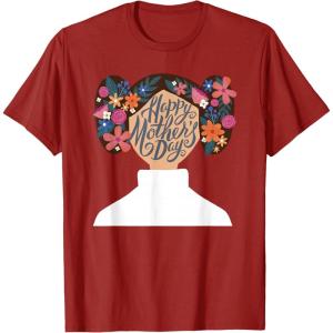 image:imageStar Wars Classic Flower Buns Happy Mothers Day TShirtCranberry Red