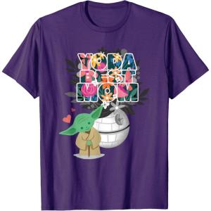 image:imageStar Wars Classic Flowers Yoda Best Mom Mothers Day TShirtPurple