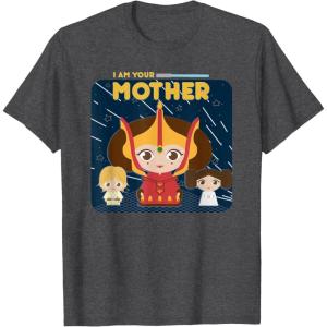 image:imageStar Wars Classic Mothers Day I Am Your Mother Leia Luke TShirtDark Heather Grey