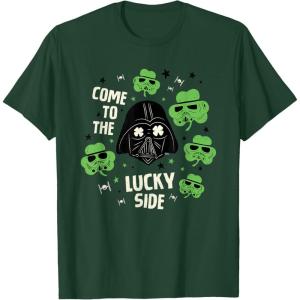 image:imageStar Wars Darth Vader The Lucky Side St Patricks Day TShirtDark Green