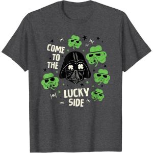 image:imageStar Wars Darth Vader The Lucky Side St Patricks Day TShirtDark Heather Grey