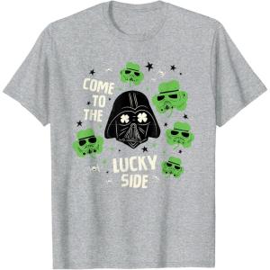 image:imageStar Wars Darth Vader The Lucky Side St Patricks Day TShirtHeather Grey