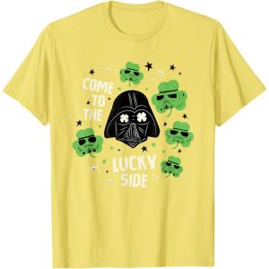 image:imageStar Wars Darth Vader The Lucky Side St Patricks Day TShirtLemon Yellow
