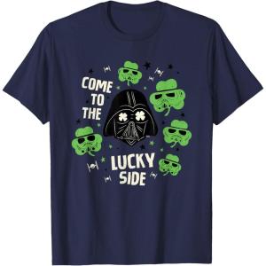 image:imageStar Wars Darth Vader The Lucky Side St Patricks Day TShirtNavy Blue