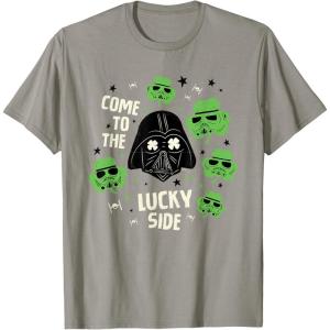 image:imageStar Wars Darth Vader The Lucky Side St Patricks Day TShirtSlate Grey