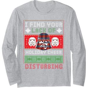 image:imageStar Wars Darth Vader Ugly Christmas Sweater Long Sleeve TShirtHeather Grey