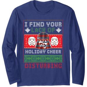 image:imageStar Wars Darth Vader Ugly Christmas Sweater Long Sleeve TShirtNavy Blue
